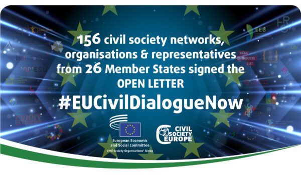 Open letter: European Institutions must recognise, involve and support Civil society as part of a structured Civil Dialogue