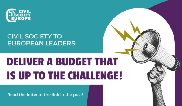 Open Letter from Civil Society to European Leaders: Deliver a Budget that is Up to the Challenge!